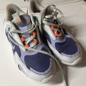 Nike Kids Sneakers - Purple, Gray, and Orange